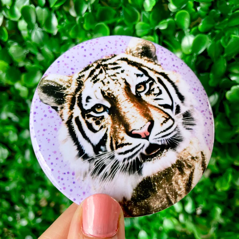 Glistening Tiger - Lavender - Game Day Button made by Mimosa