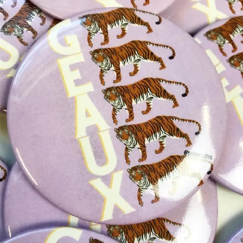 GEAUX Gameday Button Lavender made by Mimosa