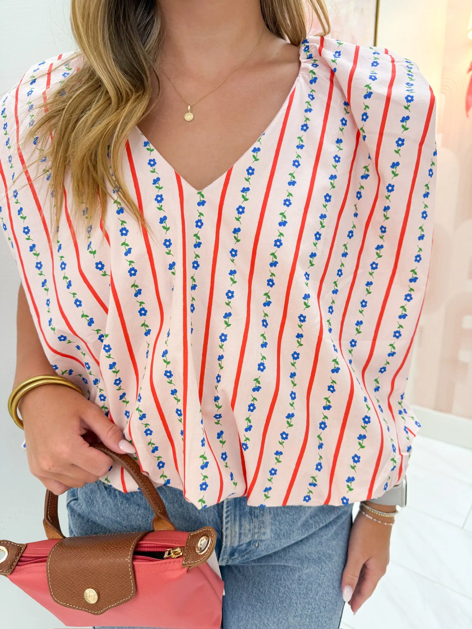 Floral Ditzy Stripe Bubble Top sold by Mimosa product image thumbnail 2