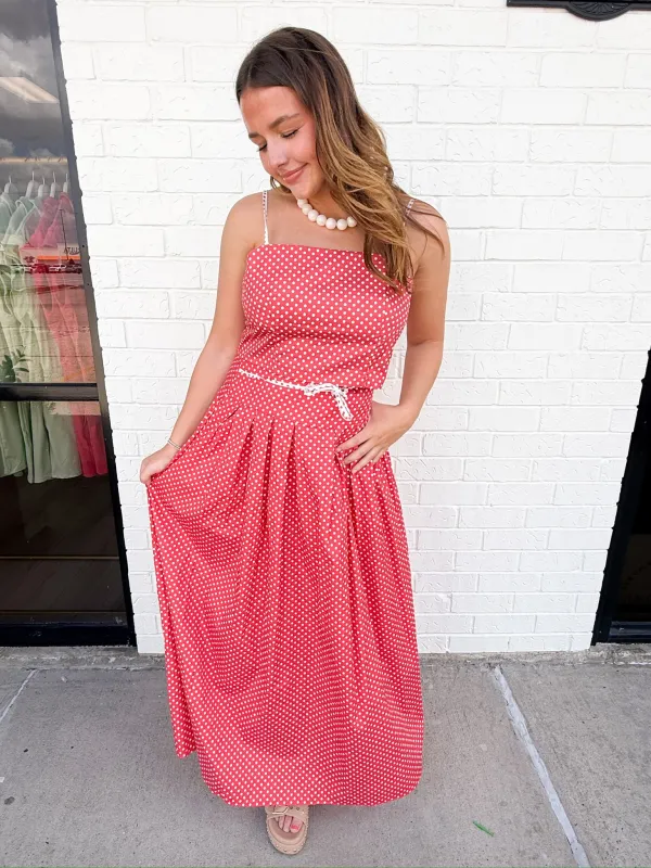 Peyton Polka Dot Maxi Skirt made by TCEC