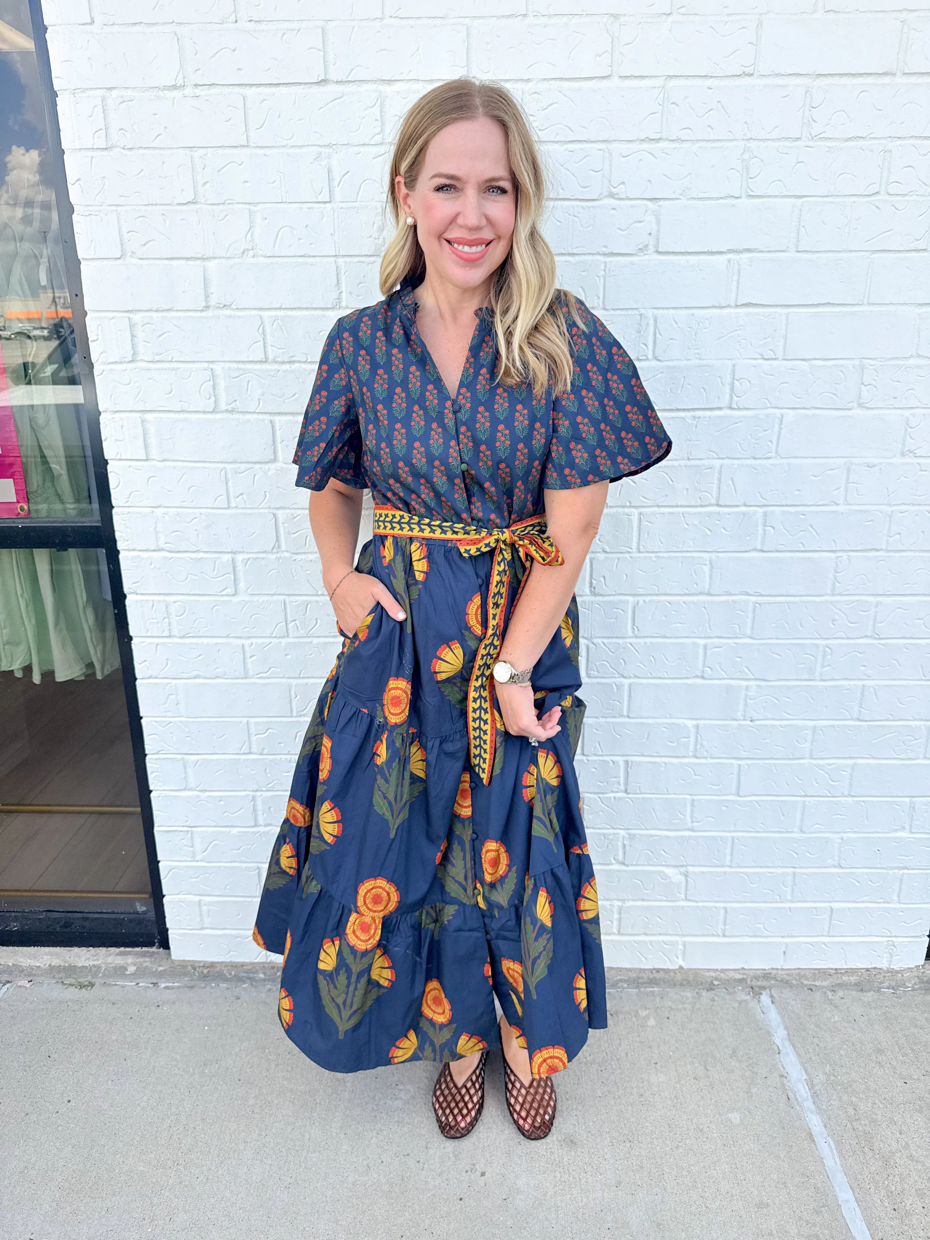 Folk Floral Midi Dress sold by Mimosa product image thumbnail 3