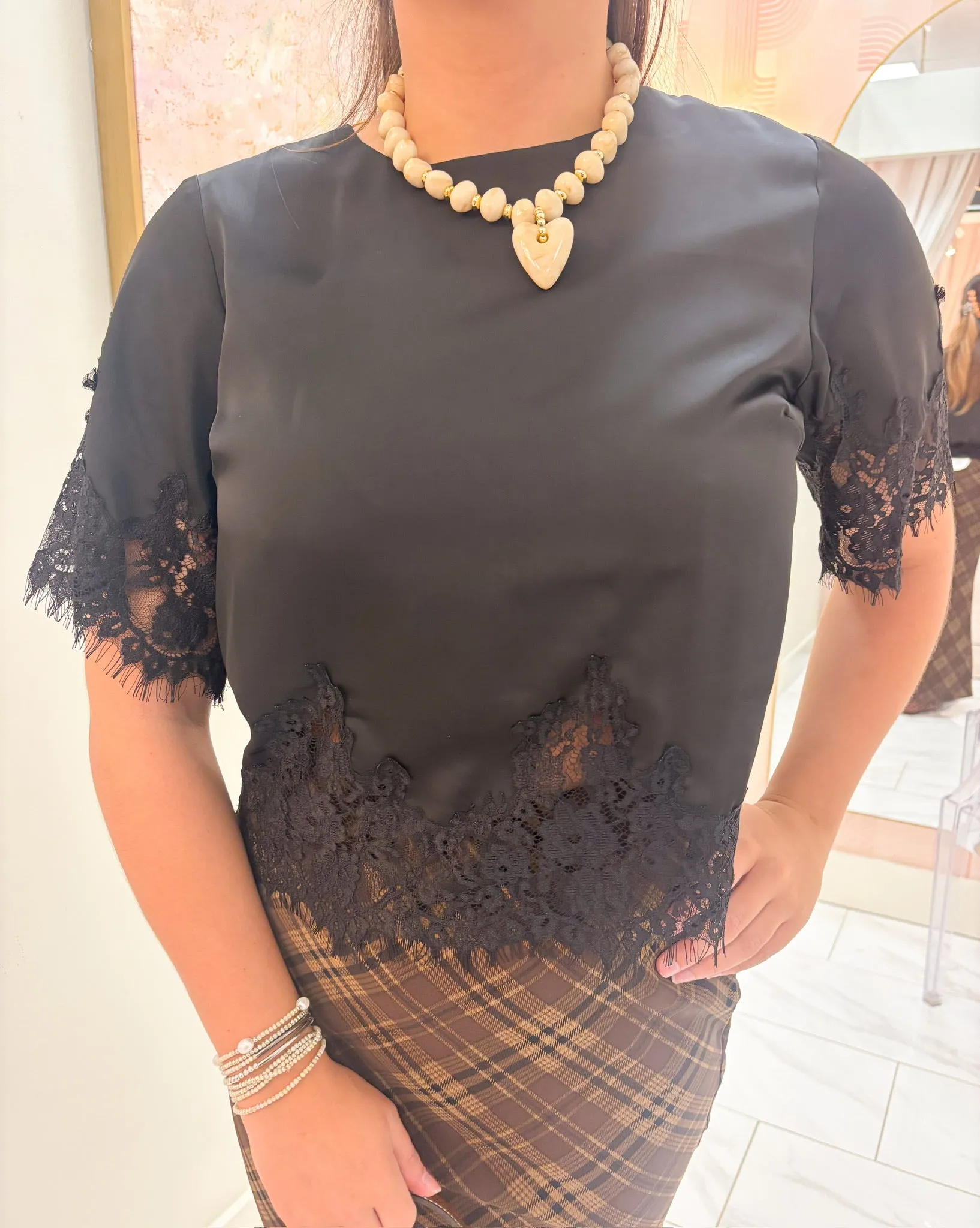 Black Lace Blouse sold by Mimosa product image thumbnail 2