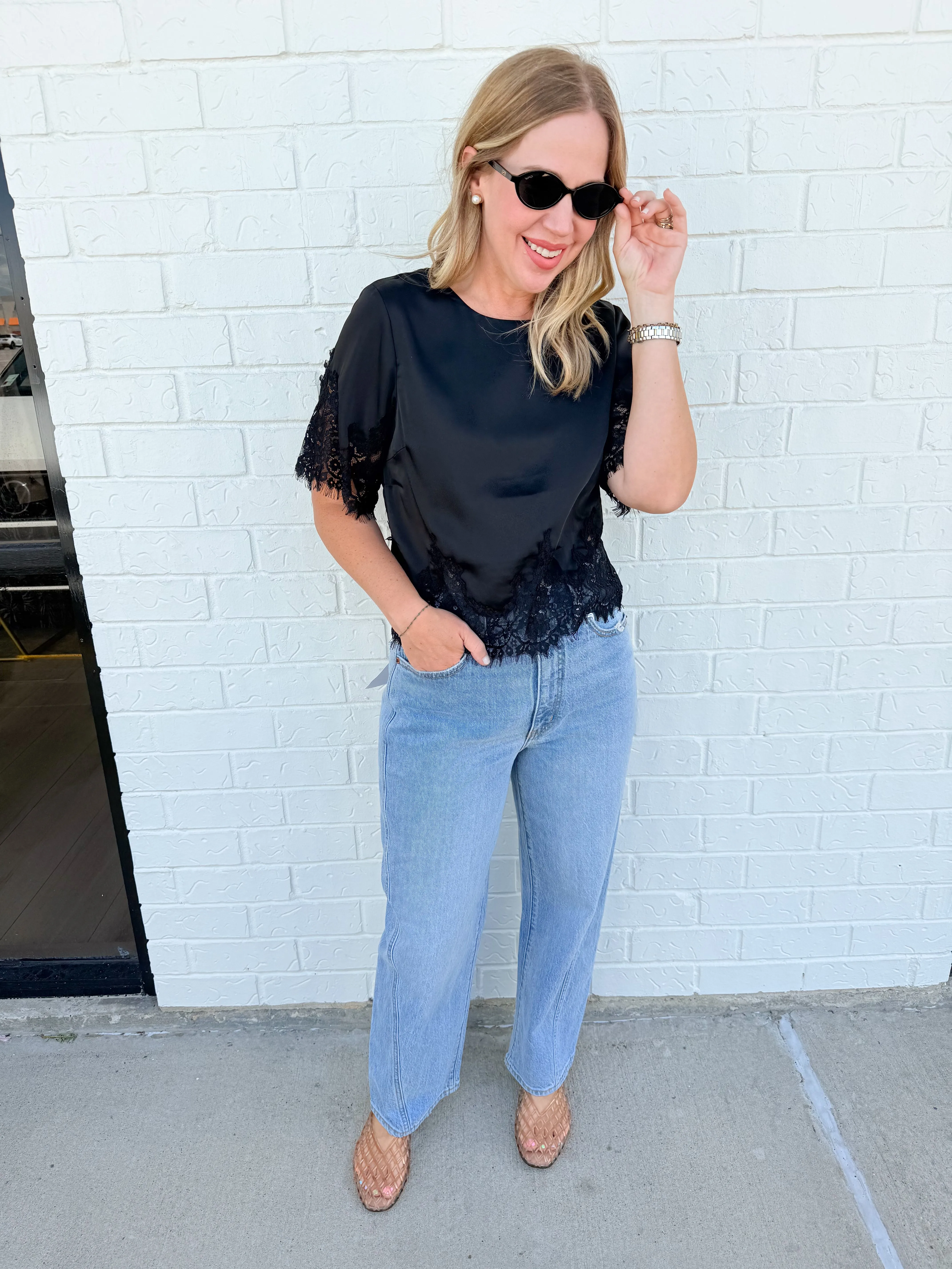 Black Lace Blouse sold by Mimosa product image thumbnail 5