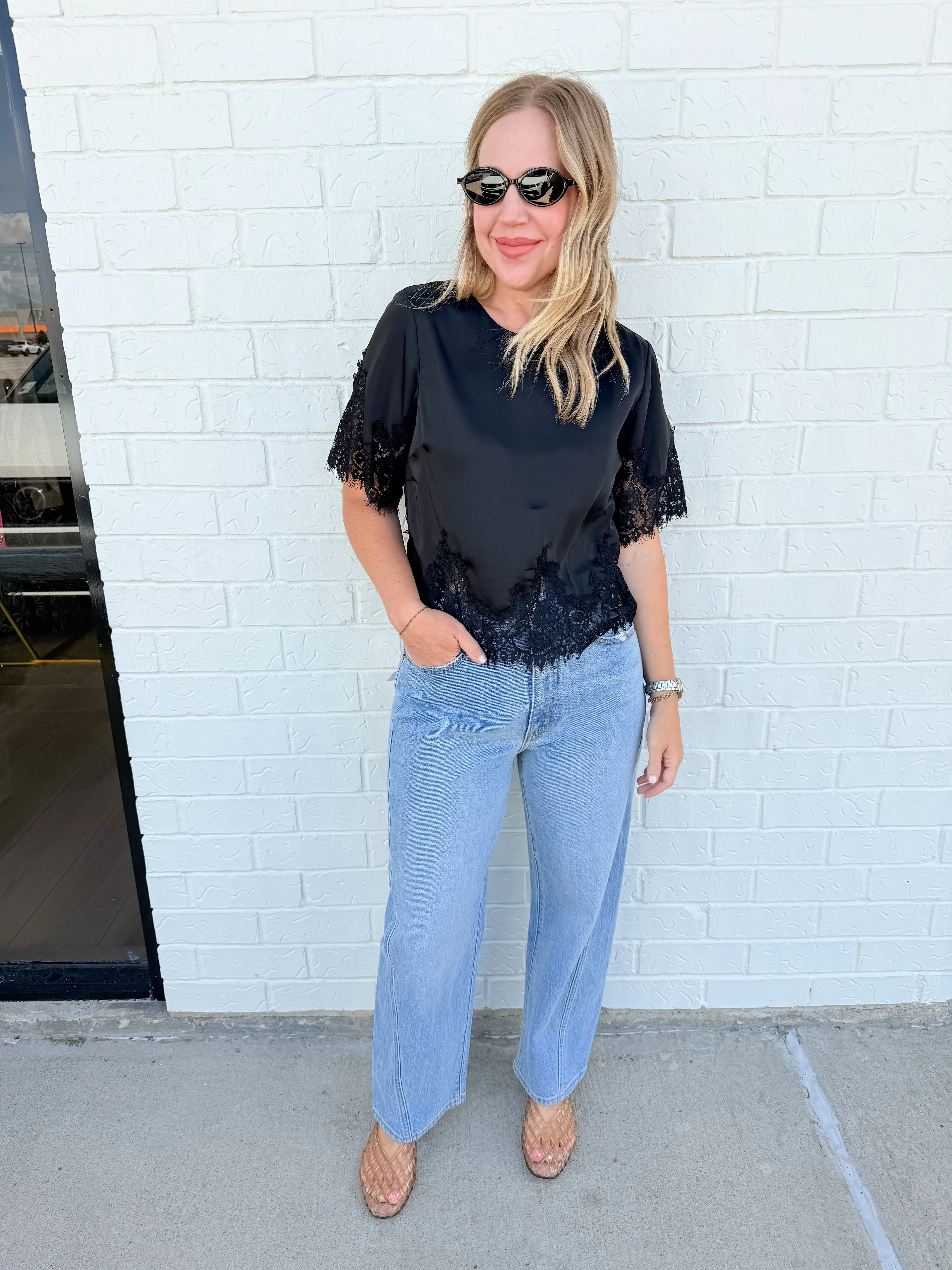 Black Lace Blouse sold by Mimosa product image thumbnail 4