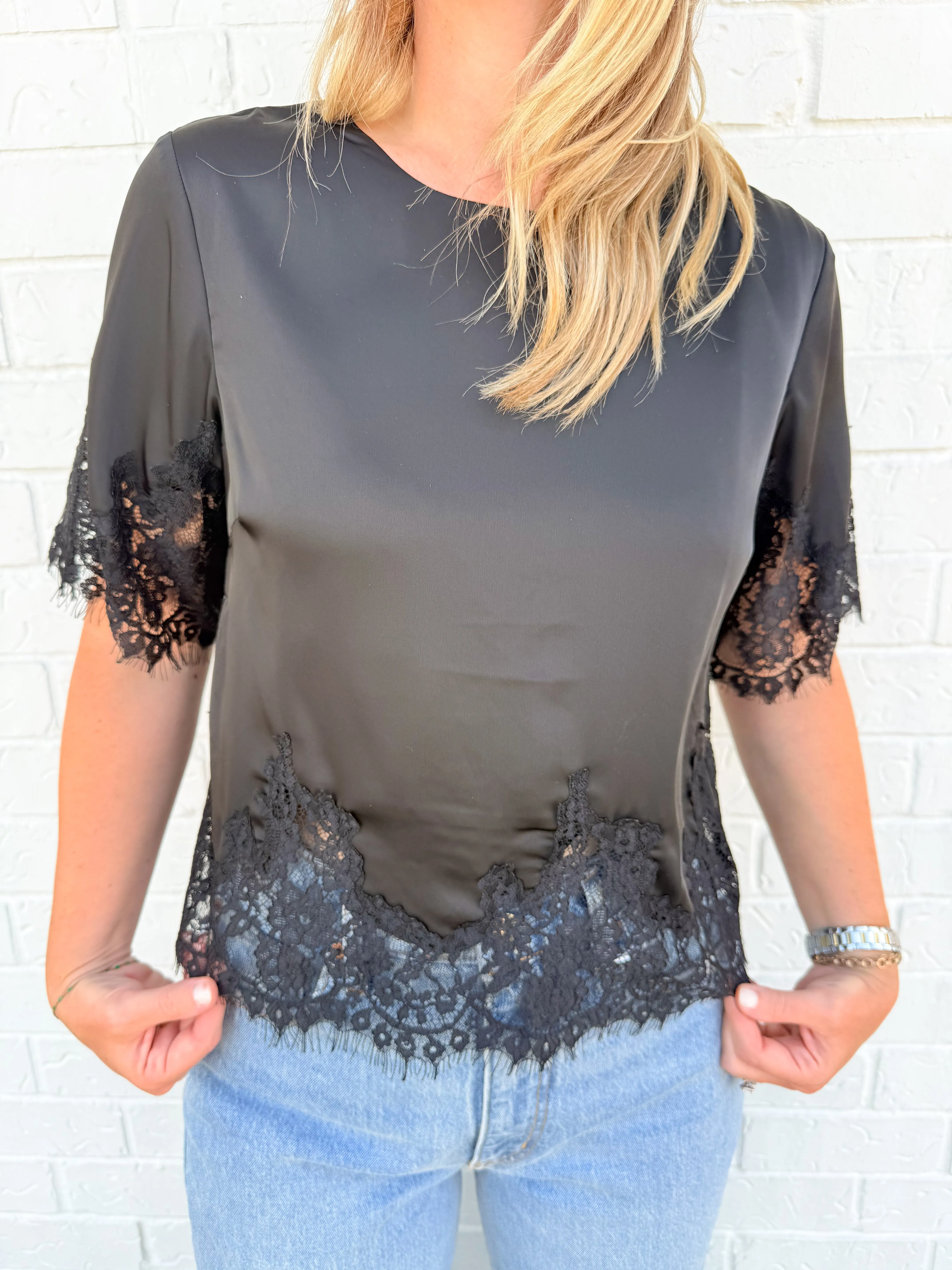 Black Lace Blouse sold by Mimosa product image thumbnail 3