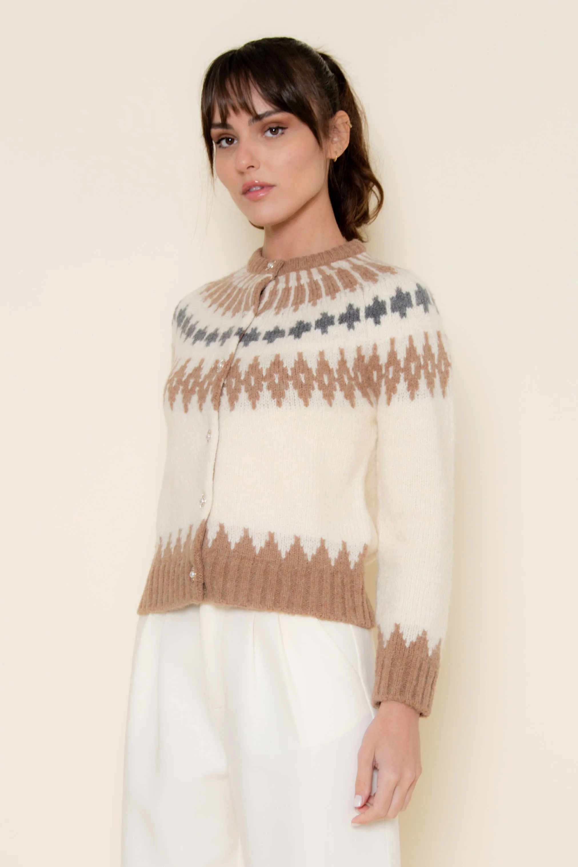 Ski Pattern Knitted Cardigan sold by Mimosa product image thumbnail 4