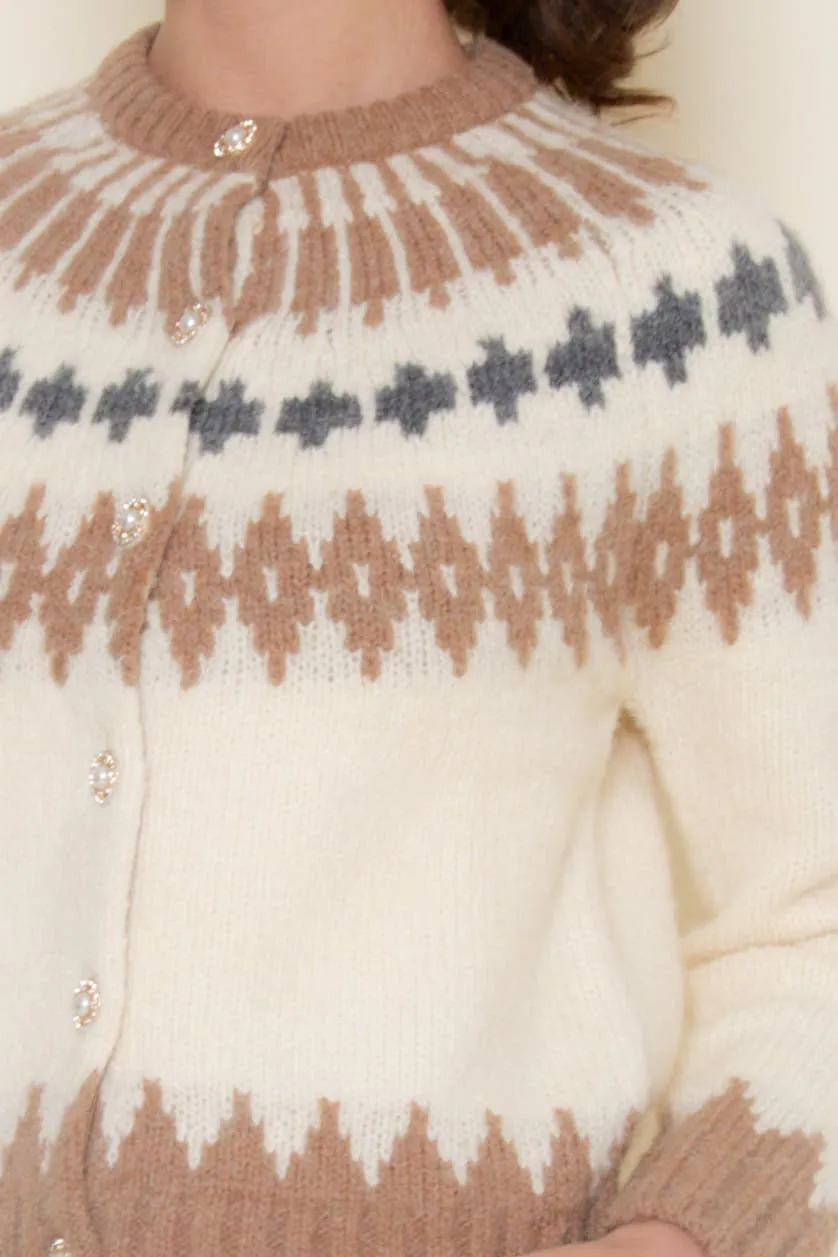 Ski Pattern Knitted Cardigan sold by Mimosa product image thumbnail 3