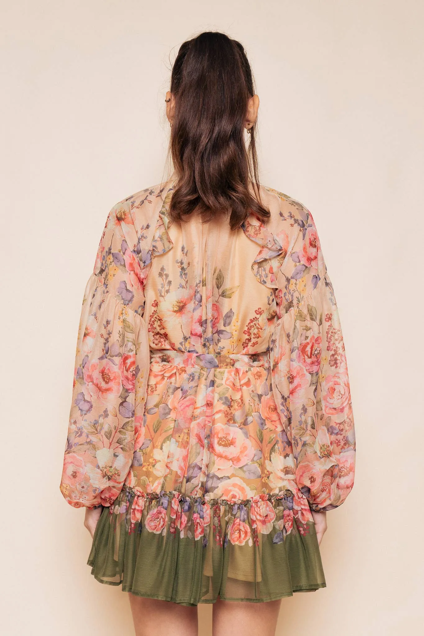 Evening Garden Mini Dress with Tie Belt sold by Mimosa product image thumbnail 3