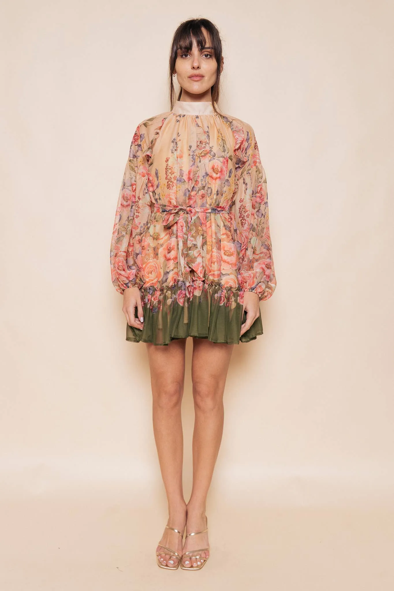 Evening Garden Mini Dress with Tie Belt sold by Mimosa product image thumbnail 4