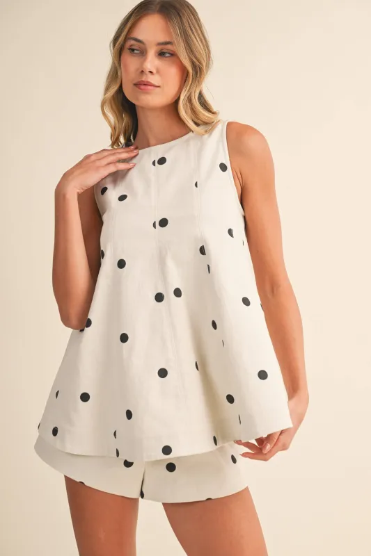 Polka Dot Denim Short Set made by Klesis