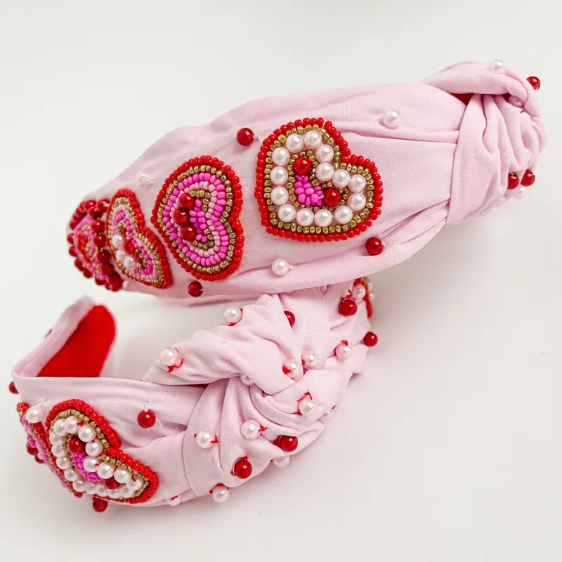Pearl Hearts Beaded Headband sold by Mimosa