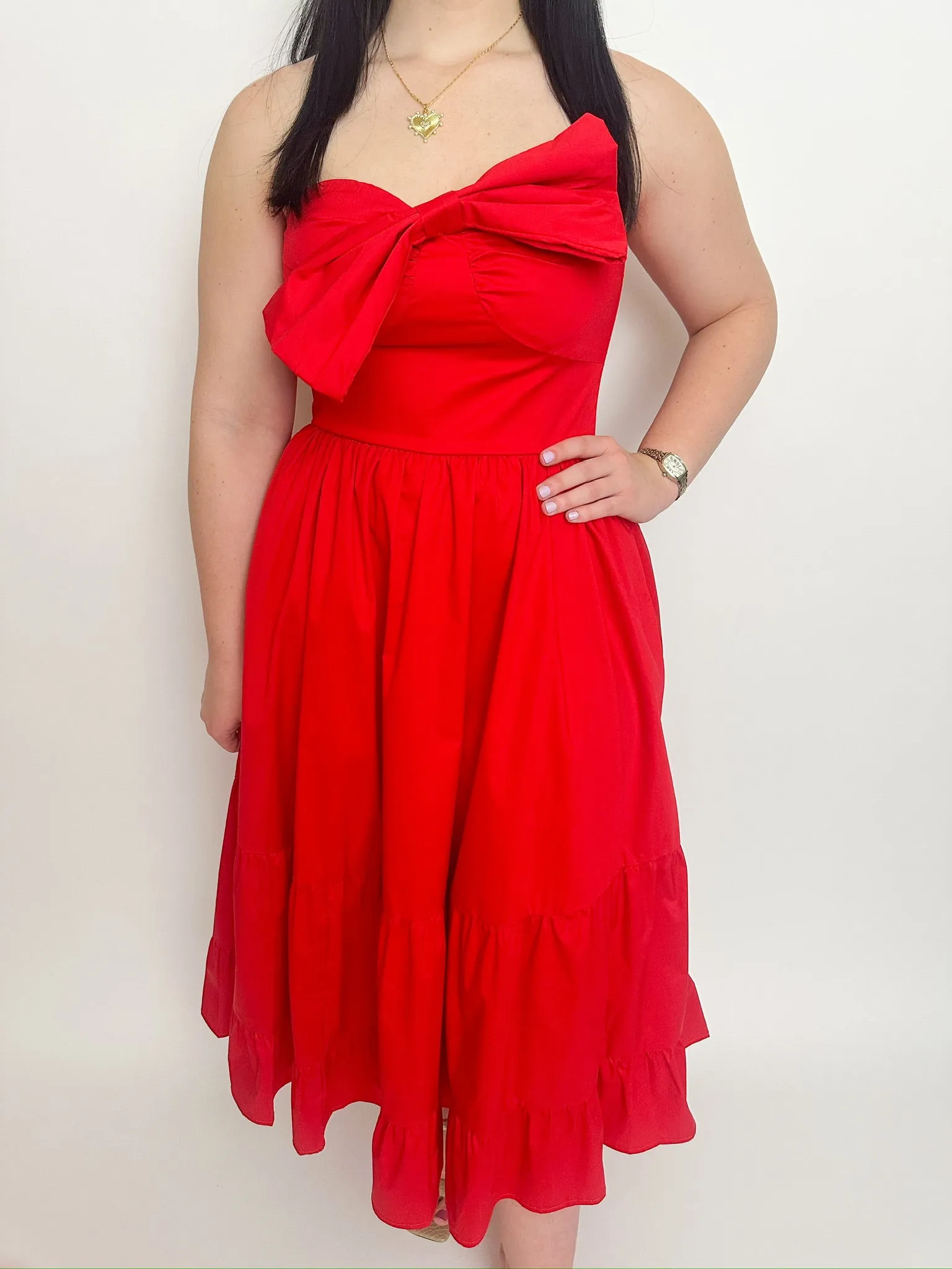 Scarlet Bow Front Midi Dress sold by Mimosa product image thumbnail 2
