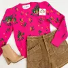 Floral Puff Sleeve Crew Sweater sold by Mimosa