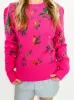 Floral Puff Sleeve Crew Sweater sold by Mimosa