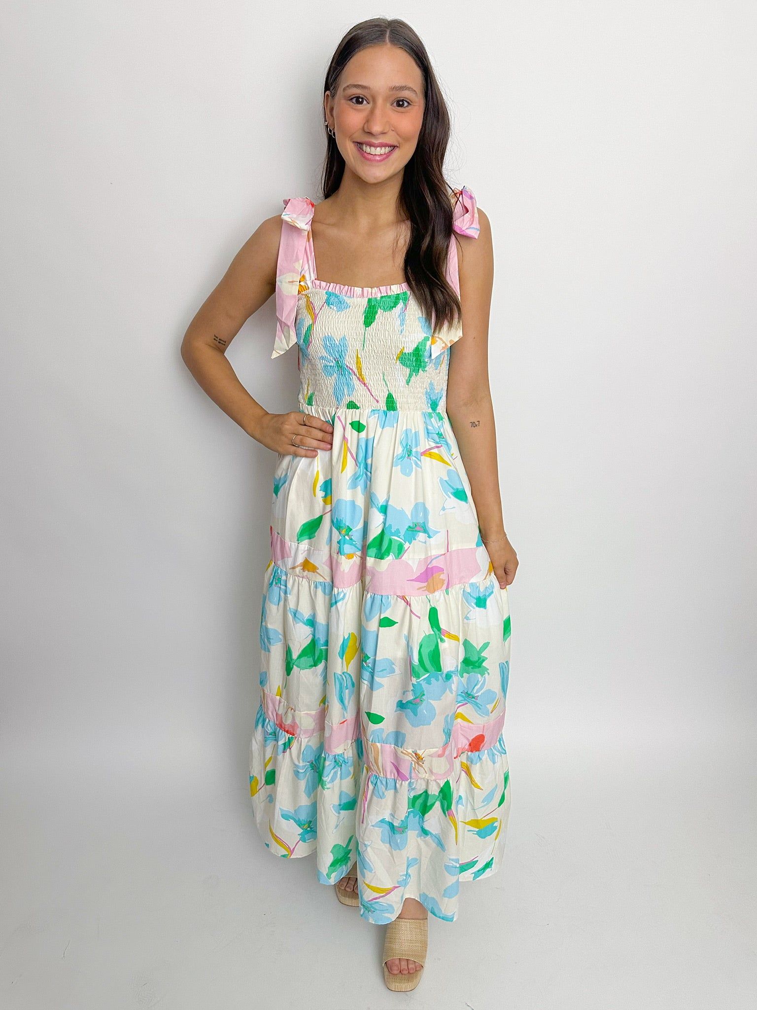 Breezy Blooms Tiered Maxi Dress sold by Mimosa