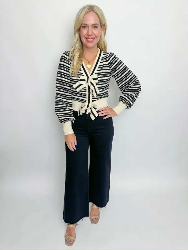 Raven Bow Front Sweater sold by Mimosa