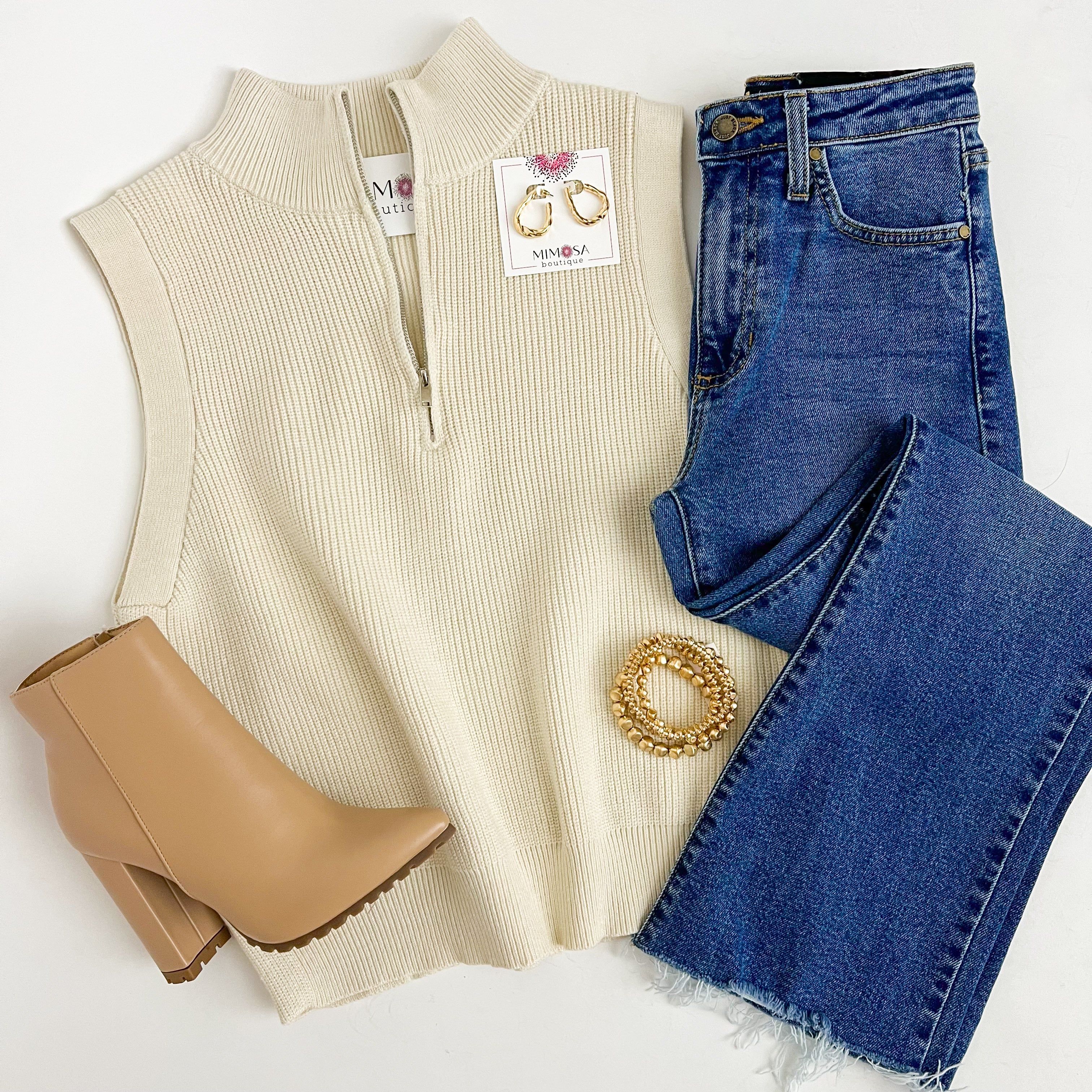 Bethany Half Zip Sweater Vest sold by Mimosa product image thumbnail 3