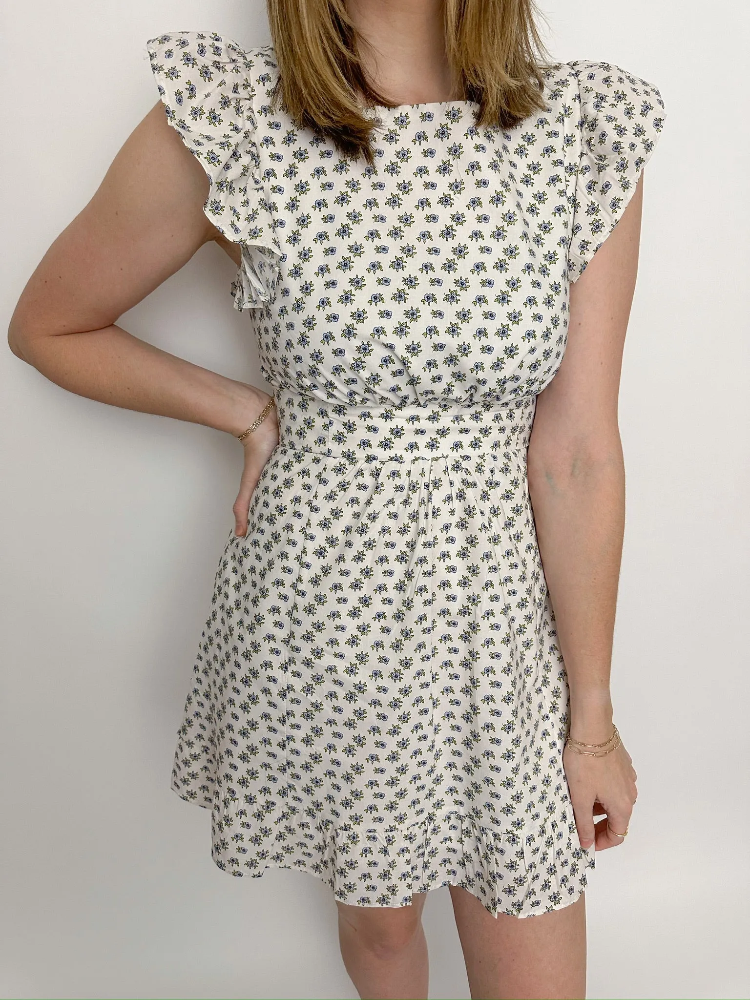 Bluebird Floral Tie Back Mini Dress sold by Mimosa product image thumbnail 3