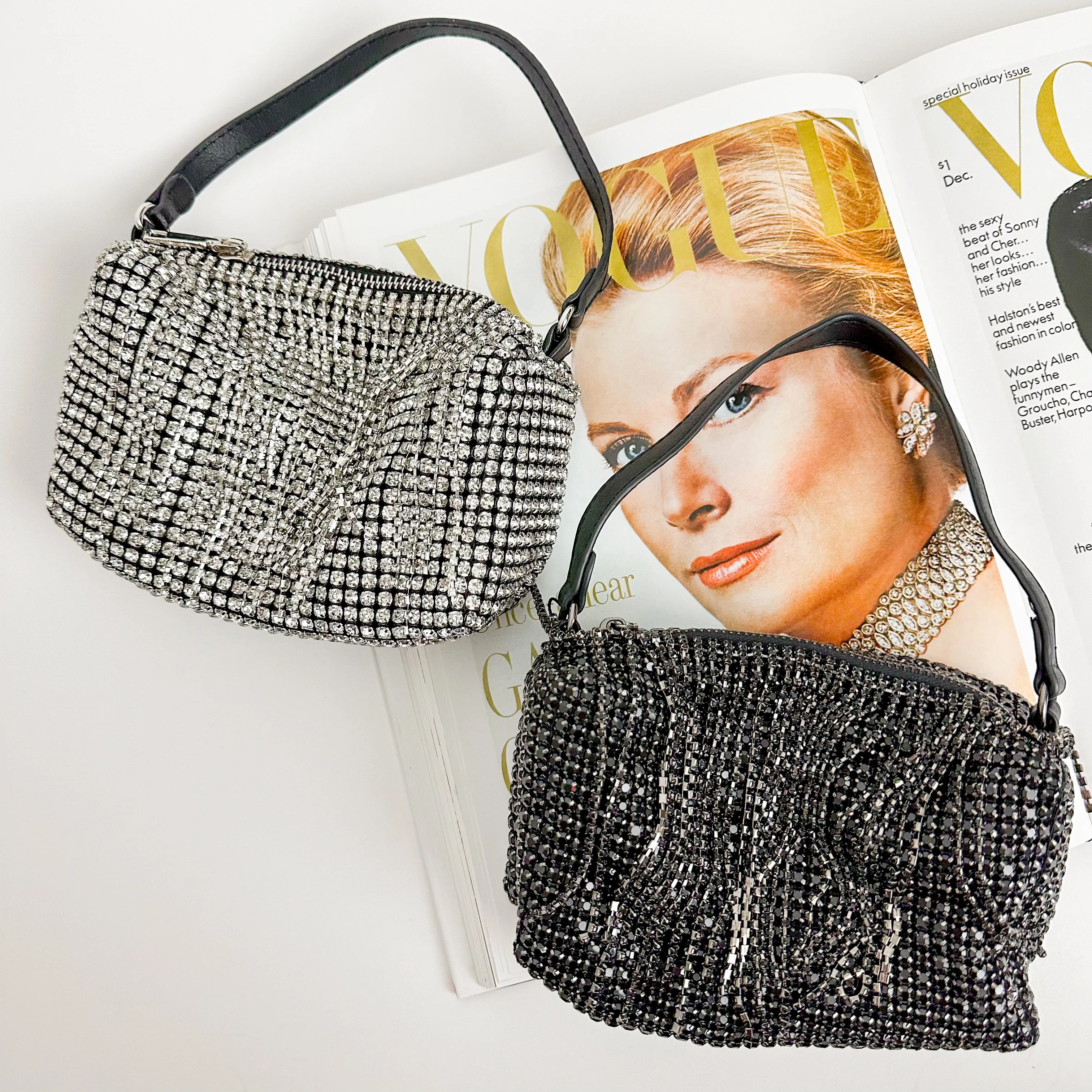 Mia Rhinestone Clutch sold by Mimosa