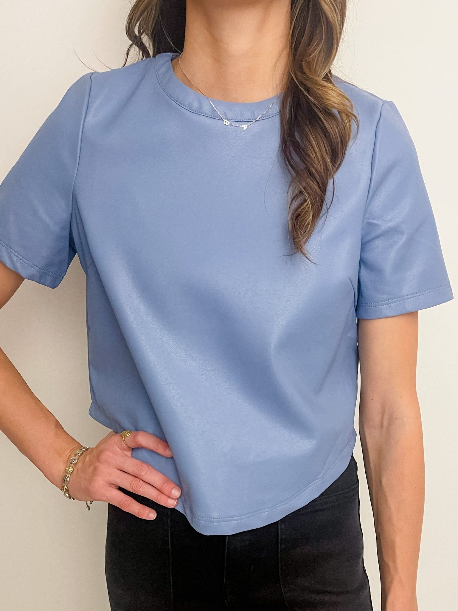 Bluebird Leather Boxy Top sold by Mimosa product image thumbnail 2