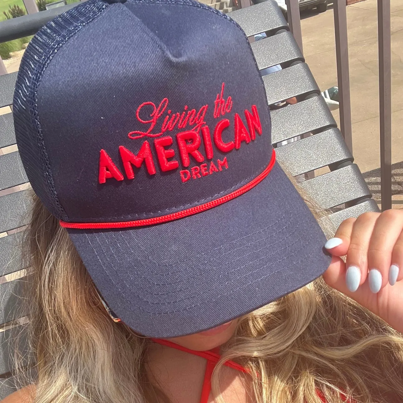 Living The American Dream Trucker Hat sold by Mimosa product image thumbnail 5