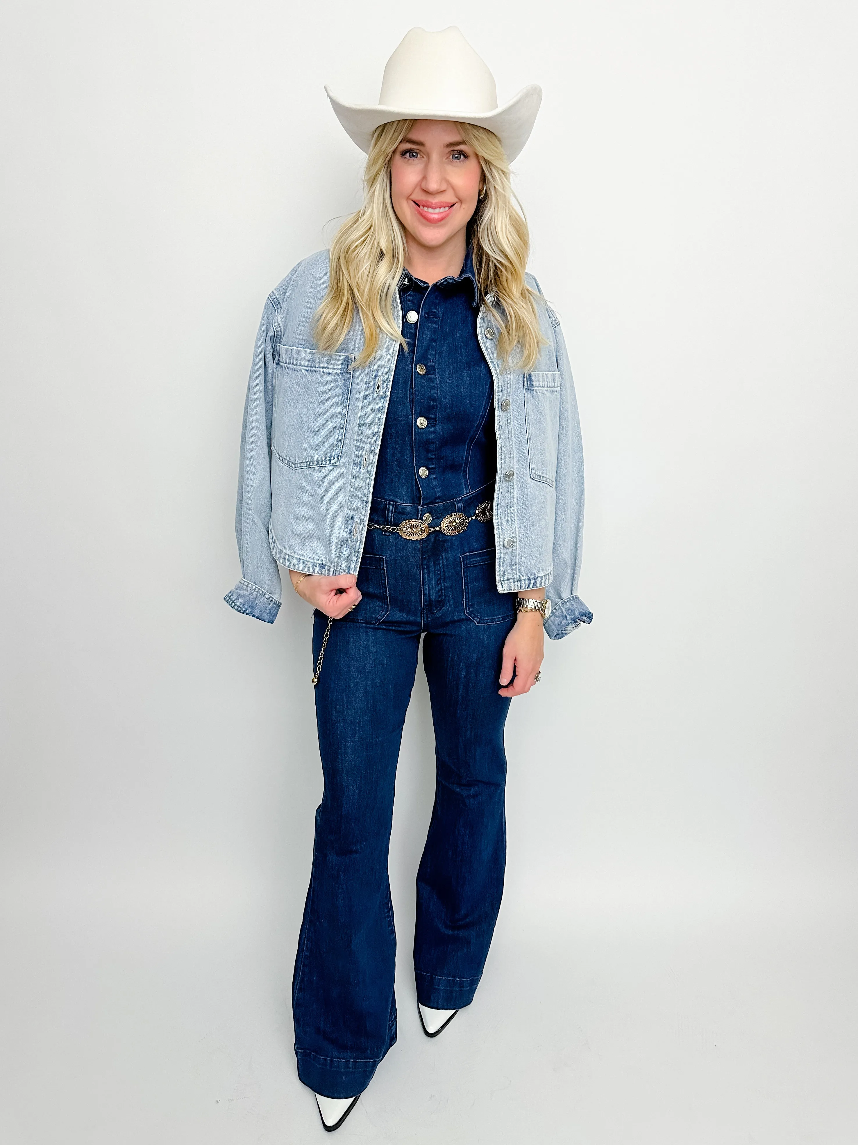 Tory Denim Flared Jumpsuit sold by Mimosa product image thumbnail 3