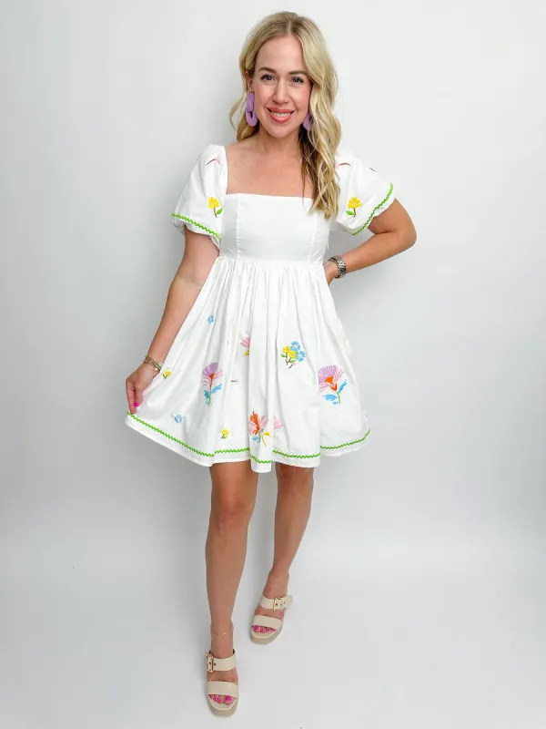 Emmie Embroidered Mini Dress sold by Mimosa
