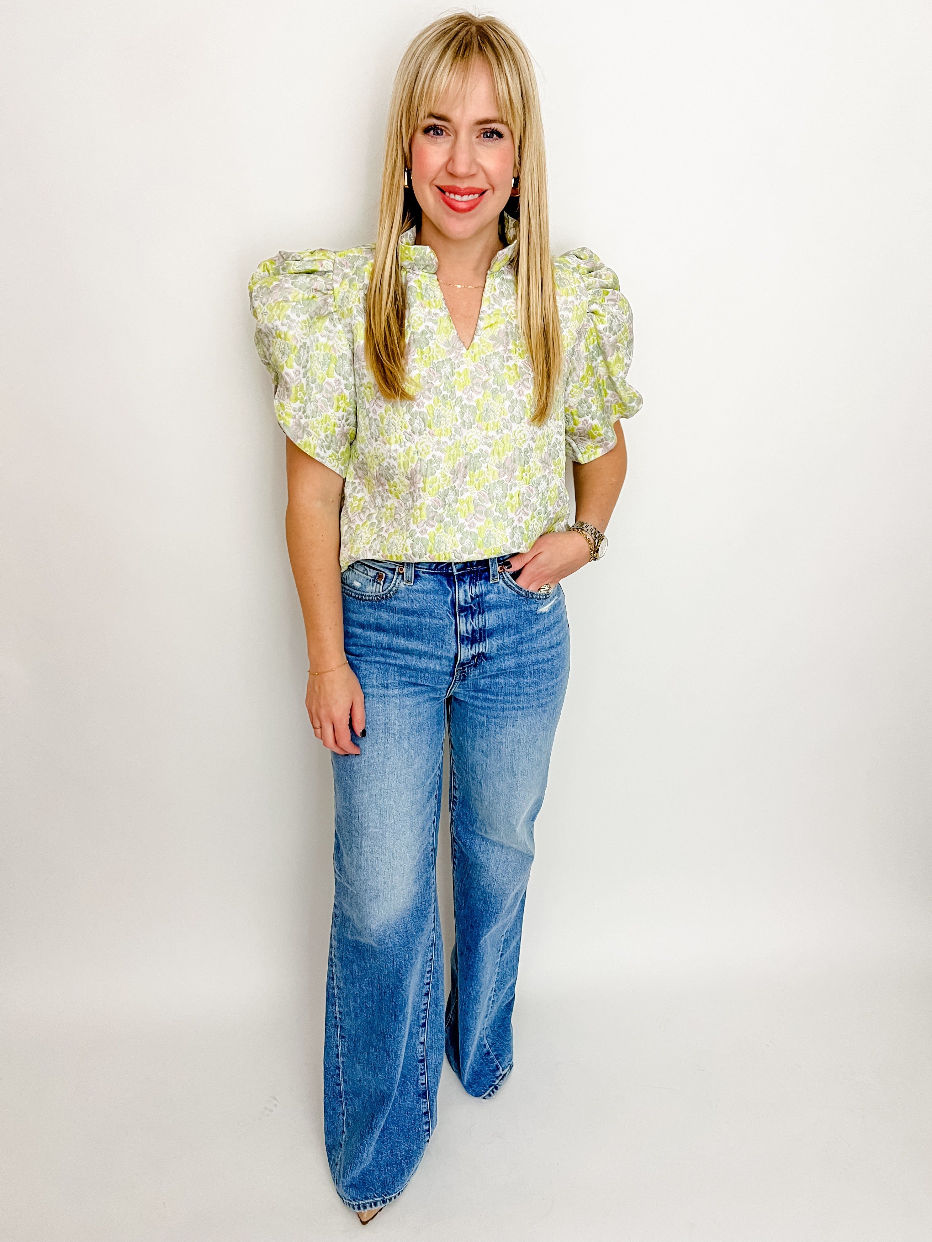 Jaide Tulip Sleeve Floral Blouse sold by Mimosa product image thumbnail 2