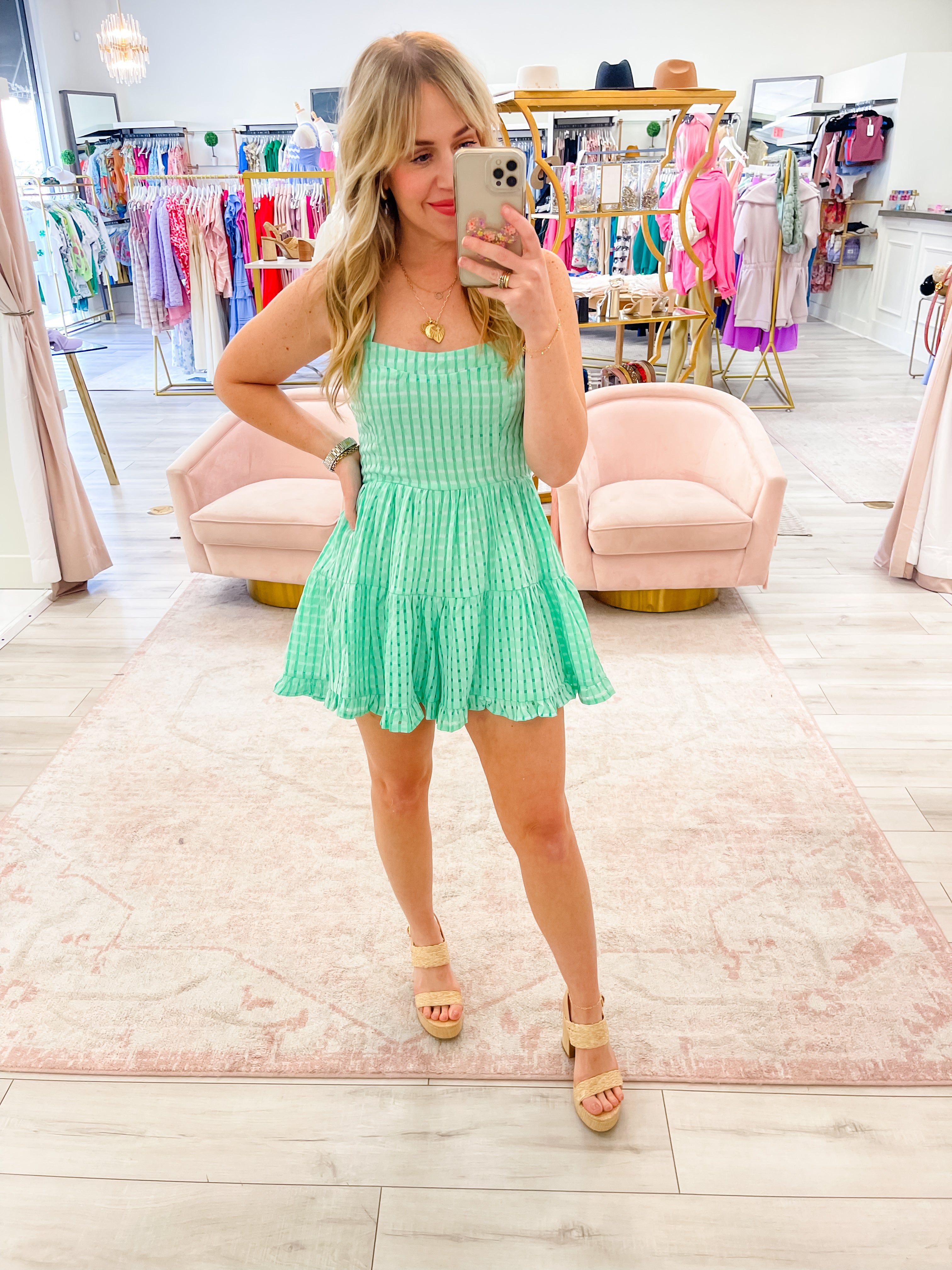 Ellie Plaid Romper sold by Mimosa product image thumbnail 3