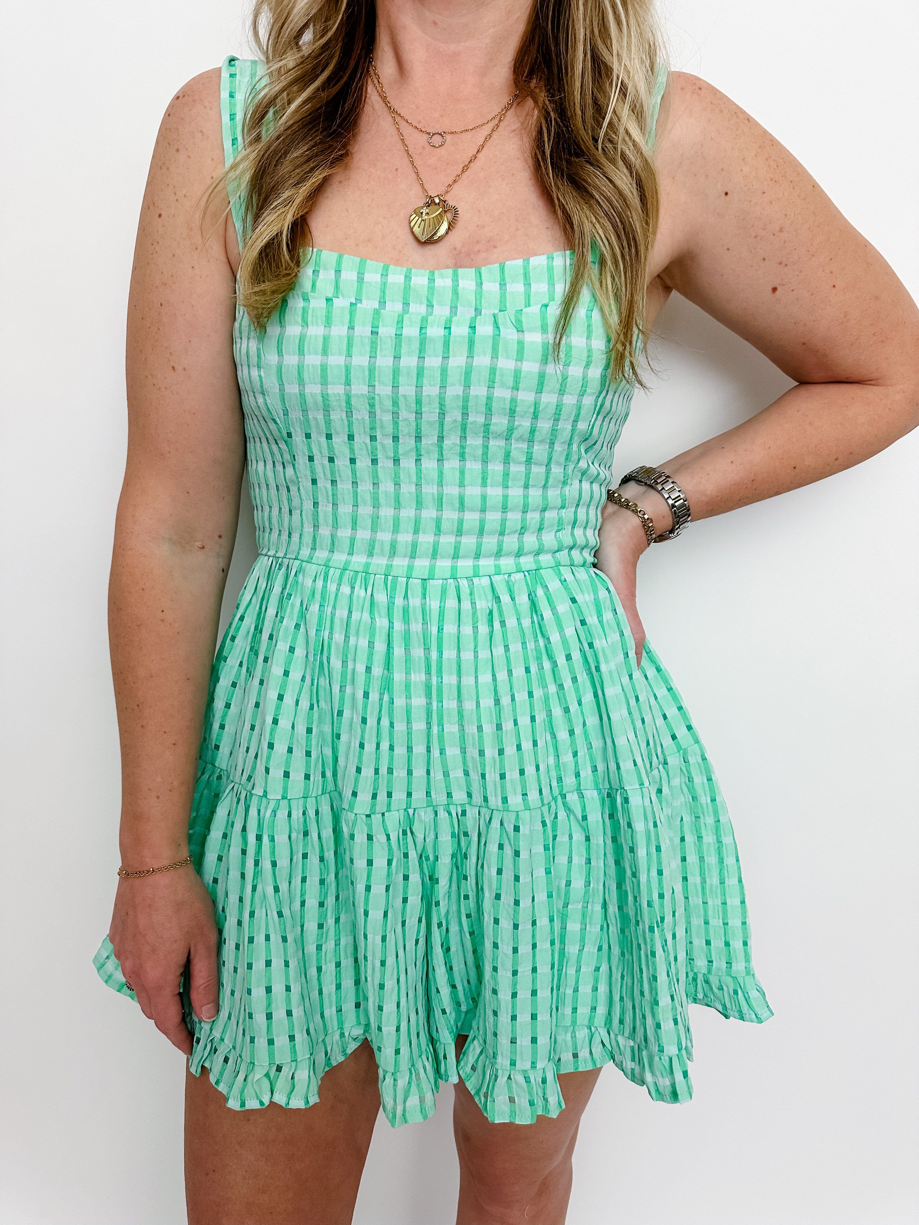 Ellie Plaid Romper sold by Mimosa product image thumbnail 2