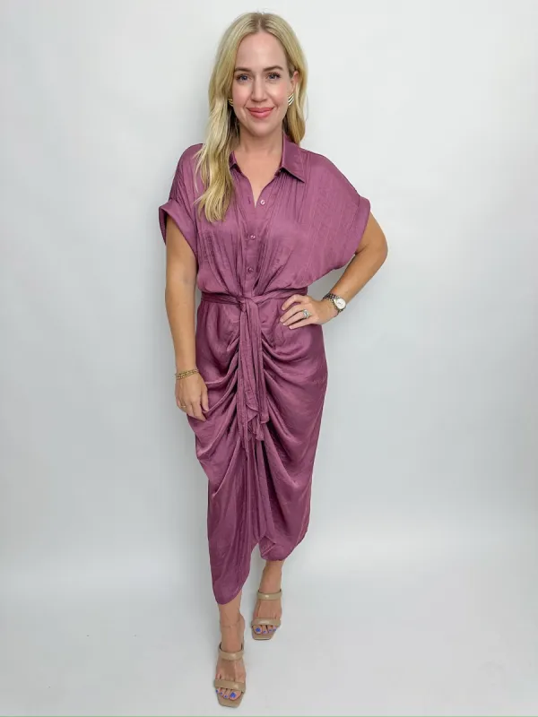 Tori Tie Front Midi Dress sold by Mimosa