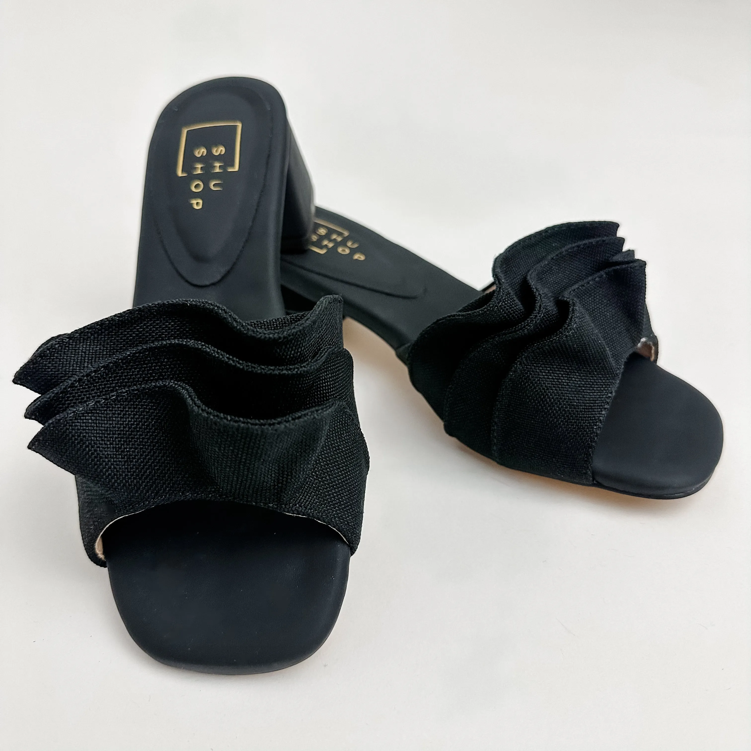 Frances Ruffle Heel sold by Mimosa