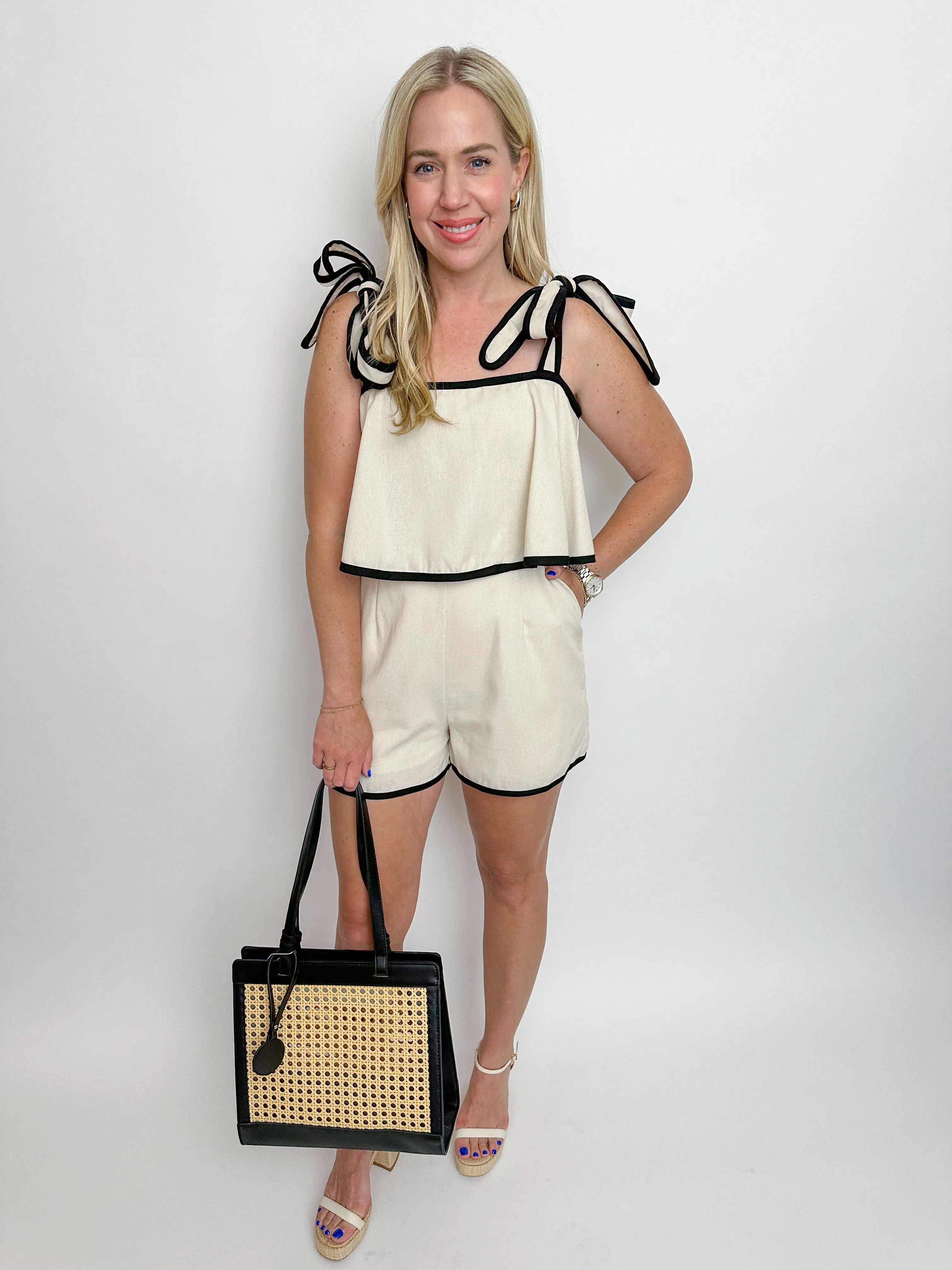 Amalie Linen Romper sold by Mimosa