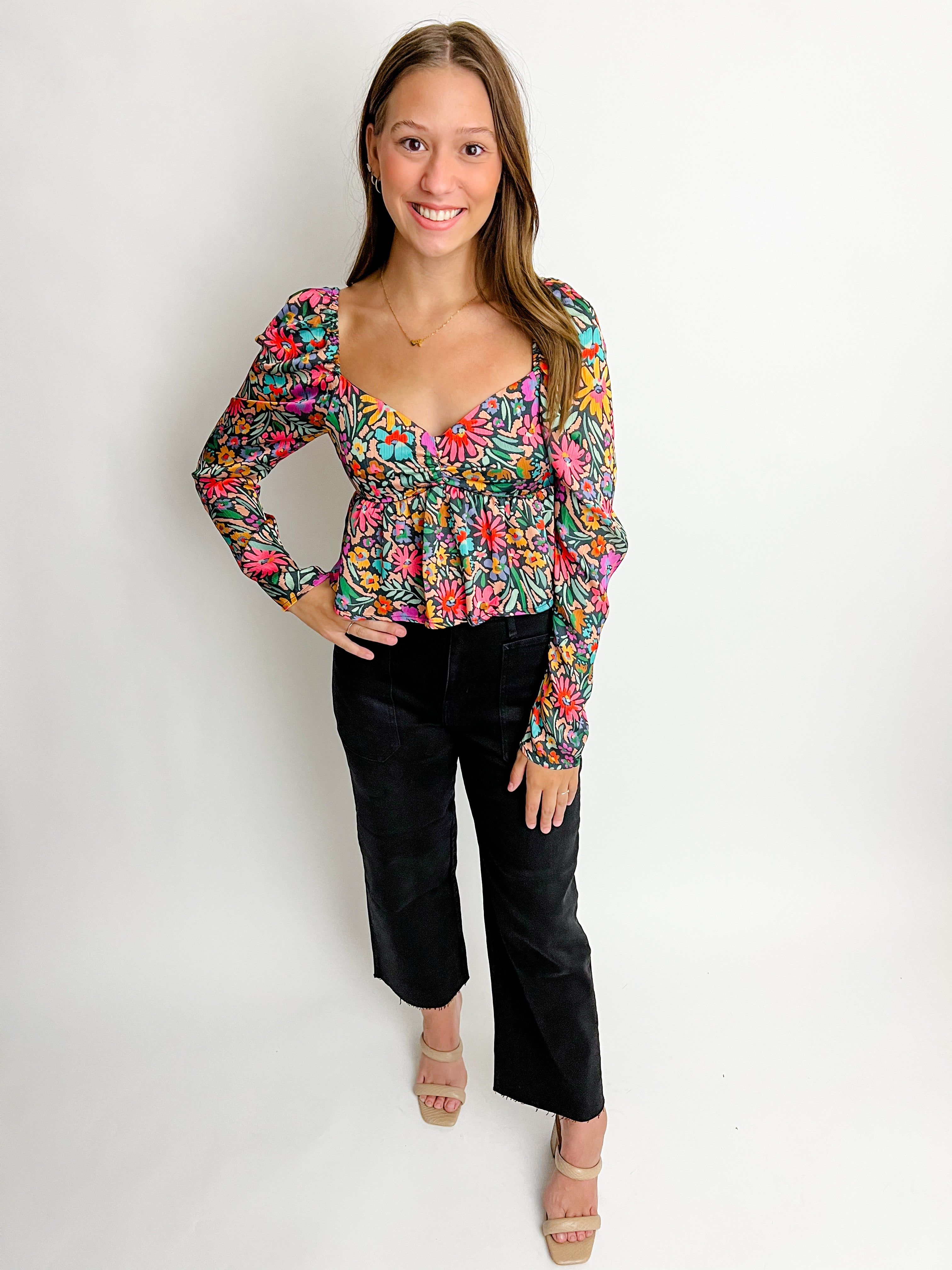 Carly Top Party Floral sold by Mimosa