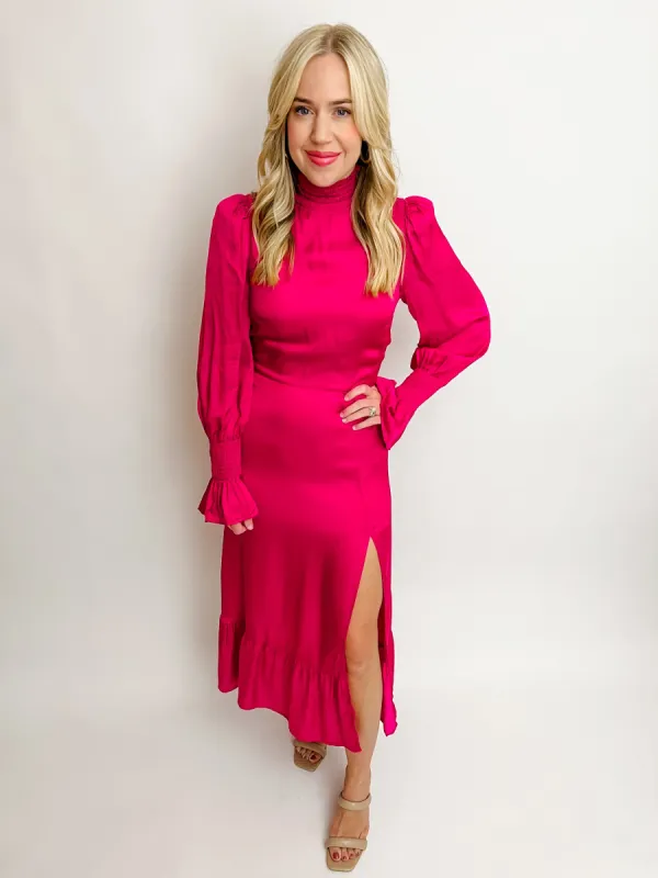 Solid Smock Neck Midi Dress sold by Mimosa