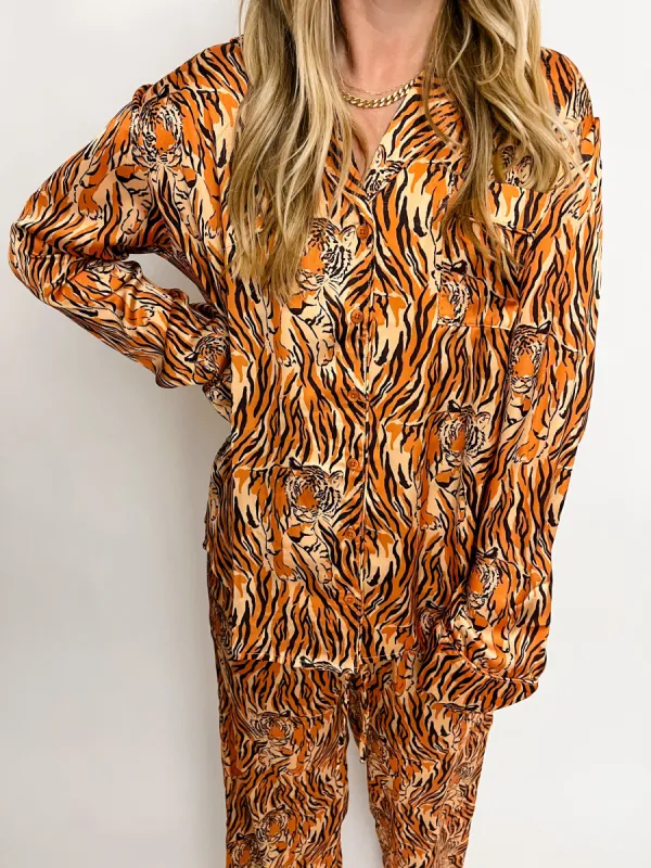 Classic PJ Set Royal Tiger Silky made by Mimosa