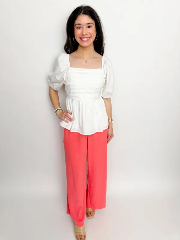 Trista Pleat Top Blouse sold by Mimosa