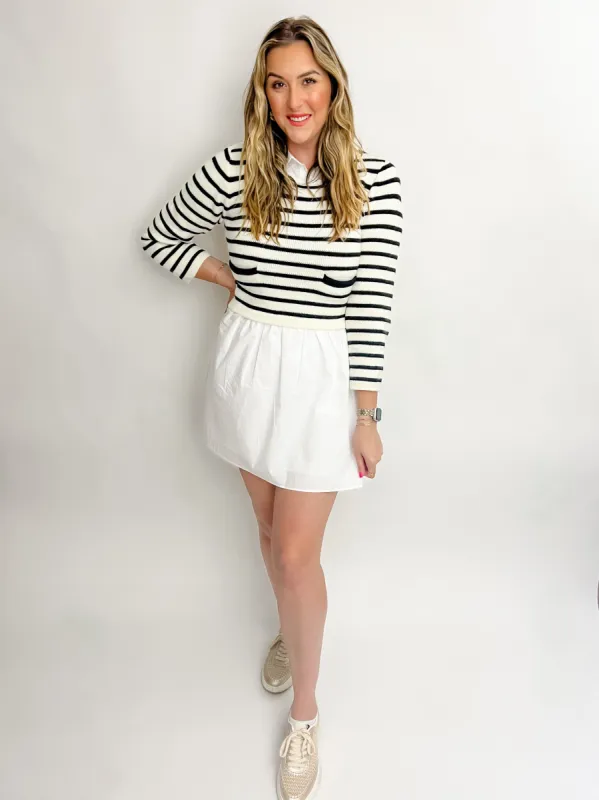 Camden Stripe Mixed Media Dress sold by Mimosa