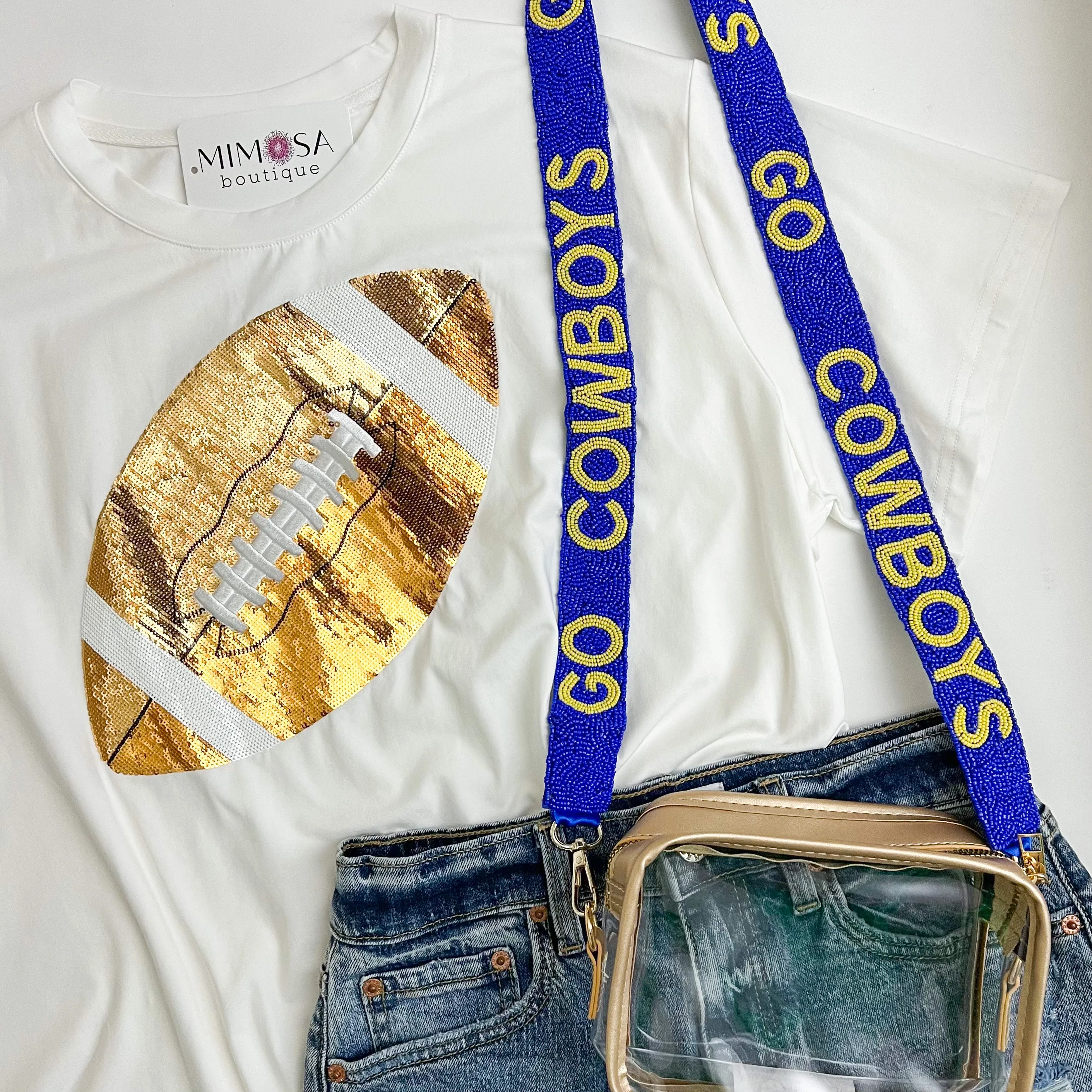 Go Cowboys Beaded Bag Strap sold by Mimosa