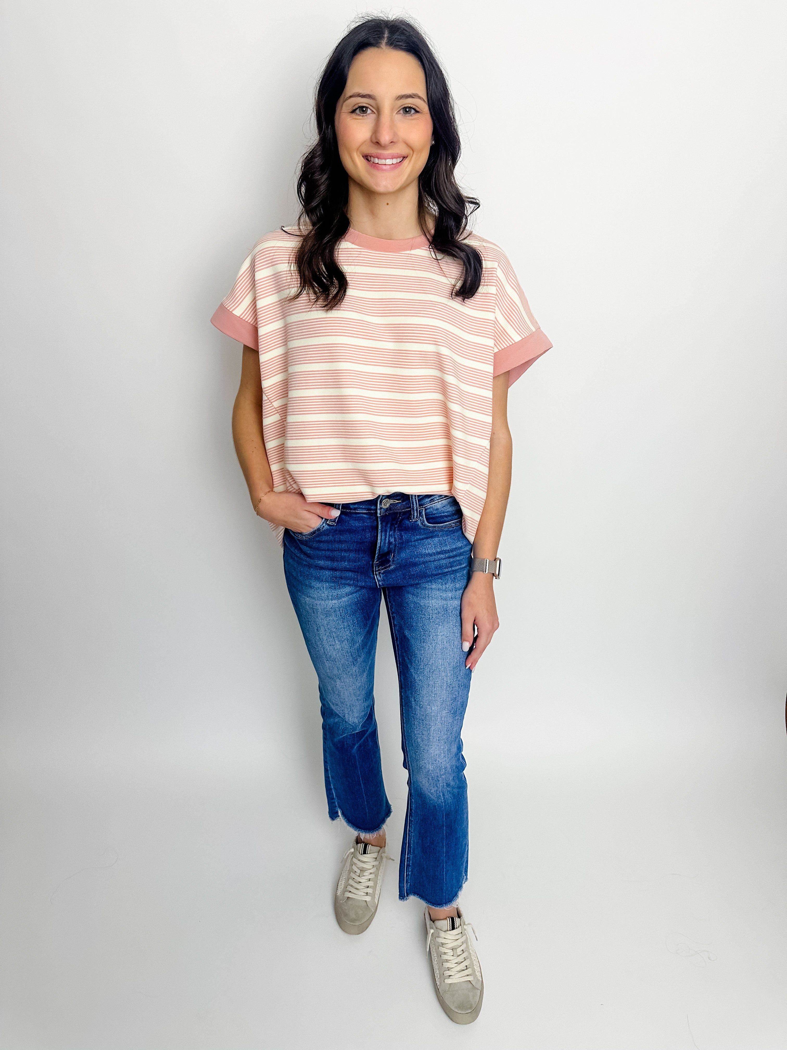 Sensible Striped Knit Top sold by Mimosa