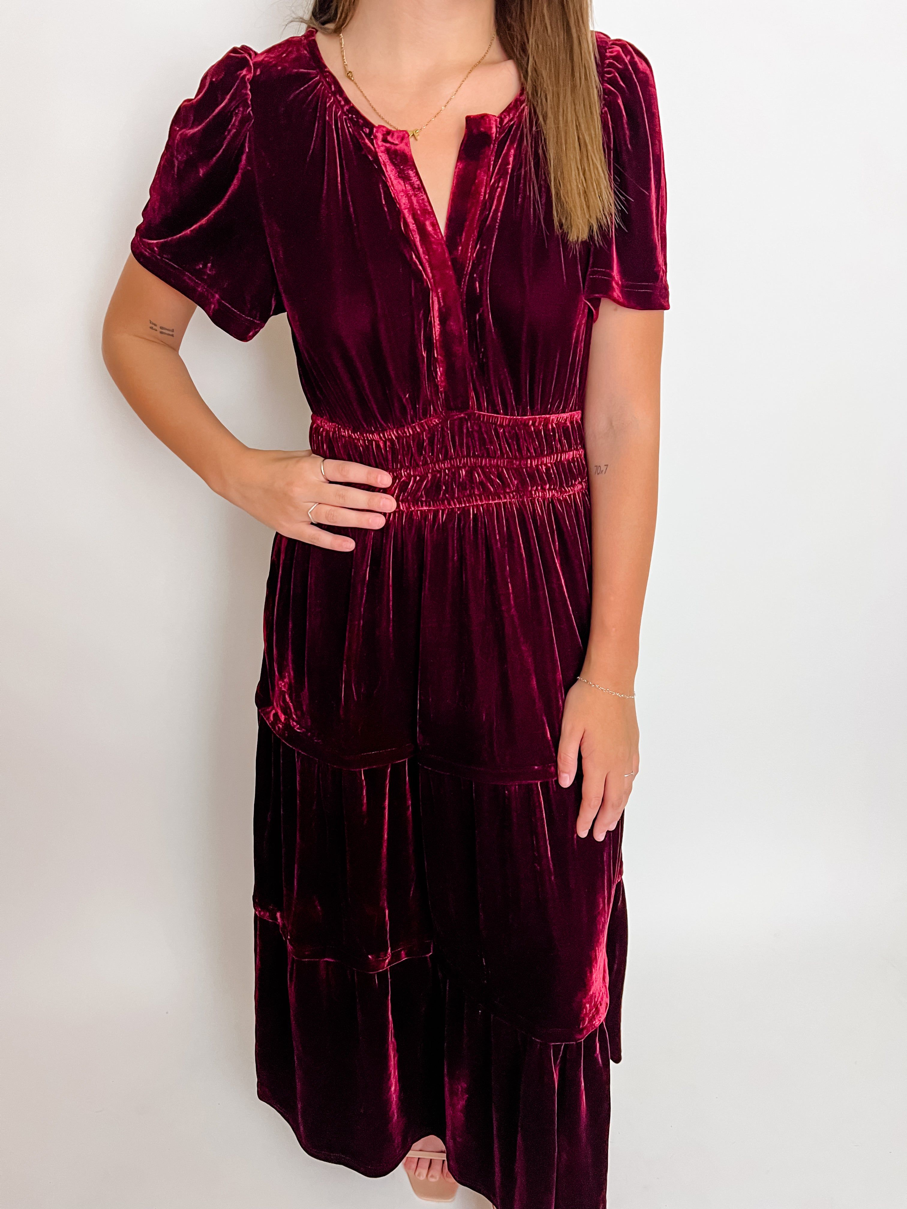Esmeralda Velvet Maxi Dress sold by Mimosa