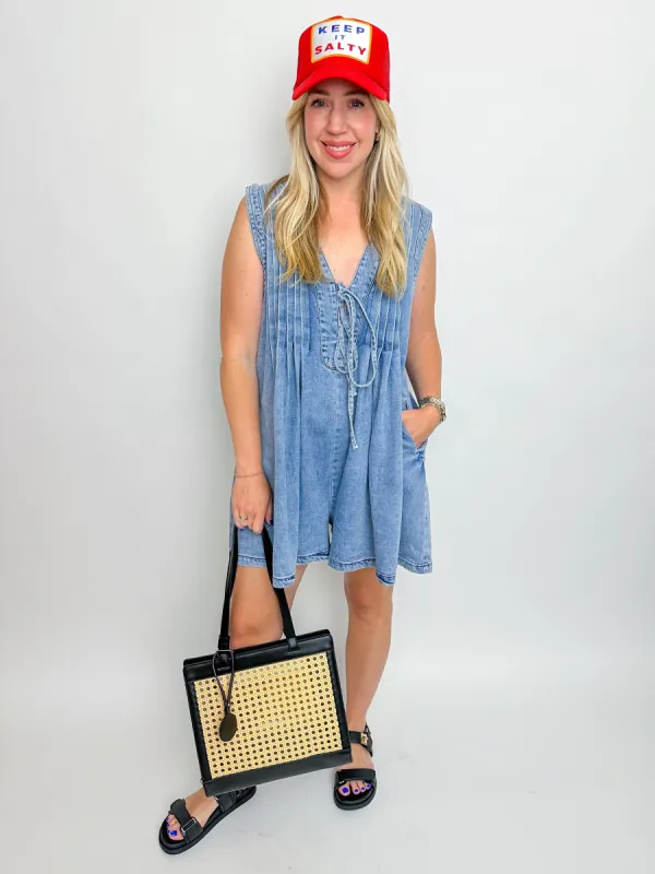 Westin Denim Romper sold by Mimosa