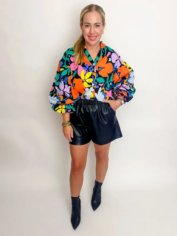 Large Floral Poplin Puff Sleeve Blouse sold by Mimosa