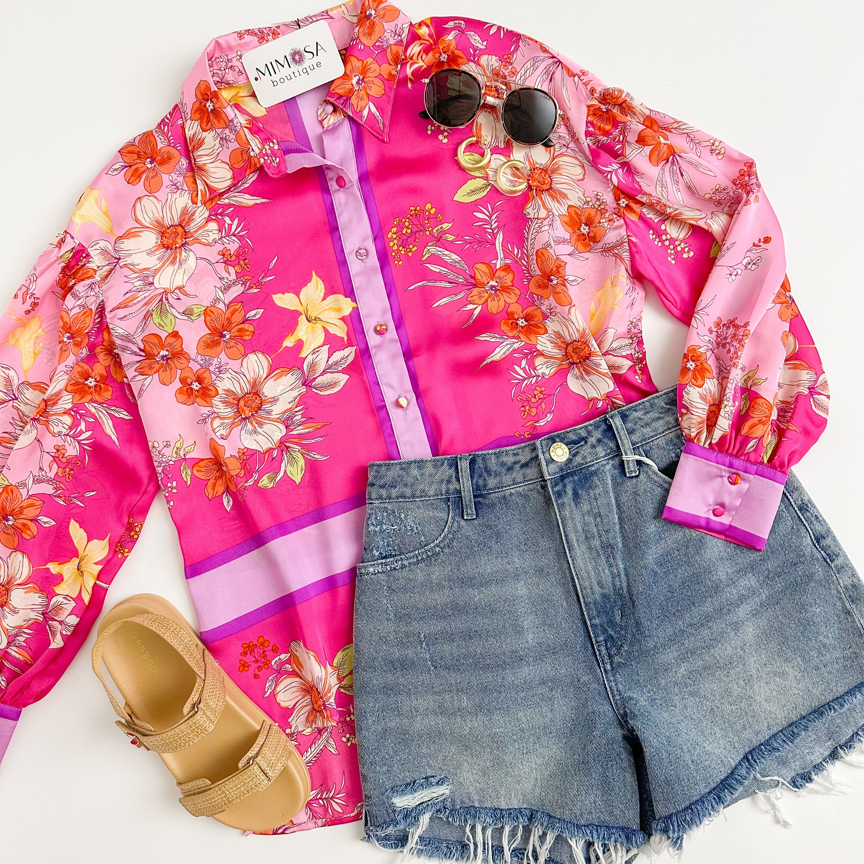 Brixley Border Floral Blouse sold by Mimosa