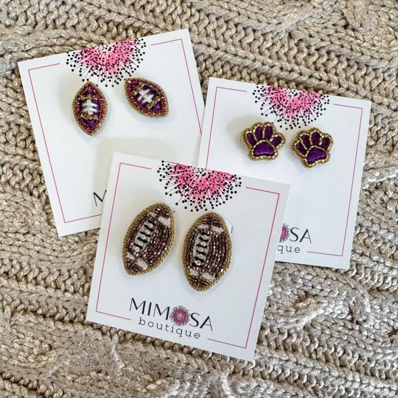 Football Stud Earrings sold by Mimosa