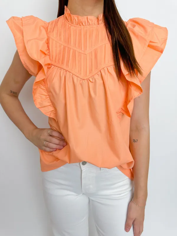 Bria Pintuck Pleat Top Blouse sold by Mimosa