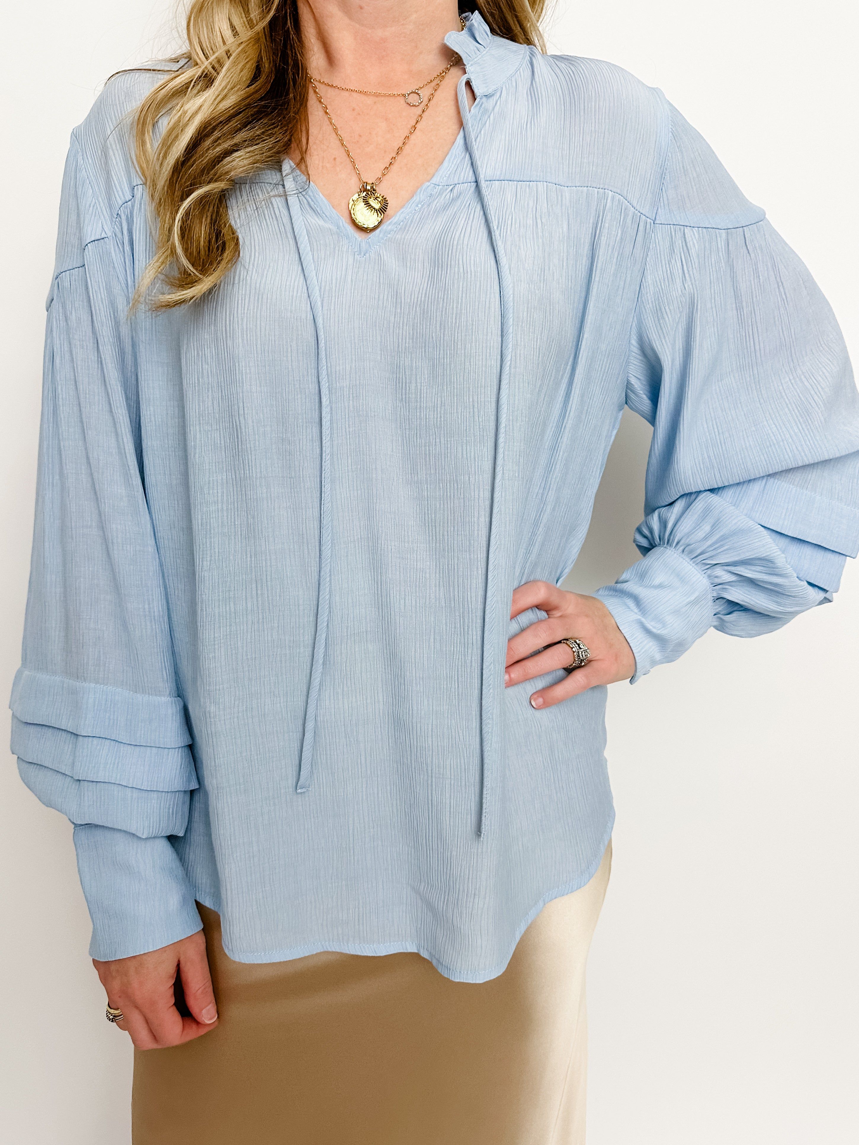 Tessa Tie Neck Blouse sold by Mimosa product image thumbnail 2