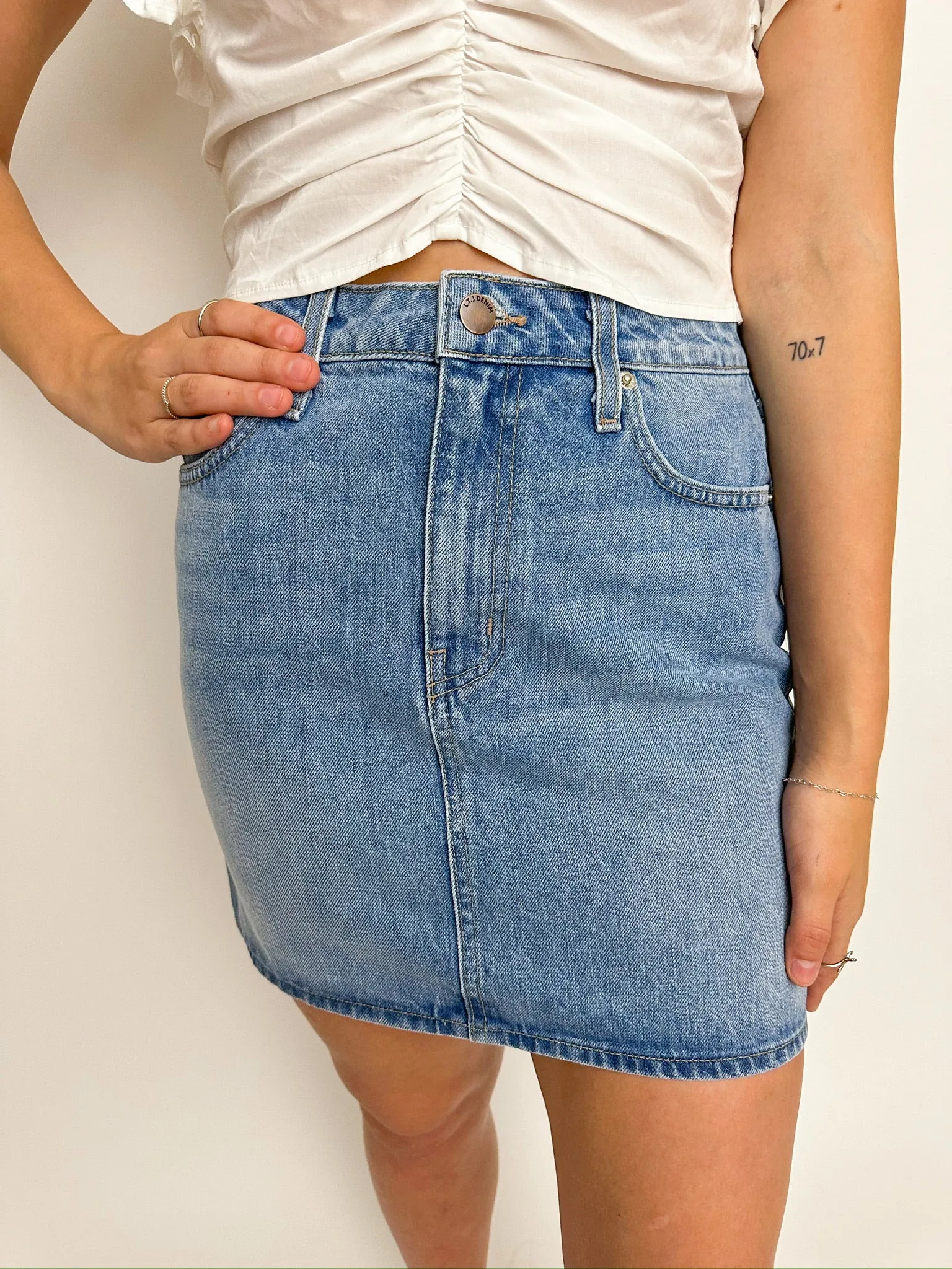 LTJ Denim Mini Skirt sold by Mimosa product image thumbnail 2