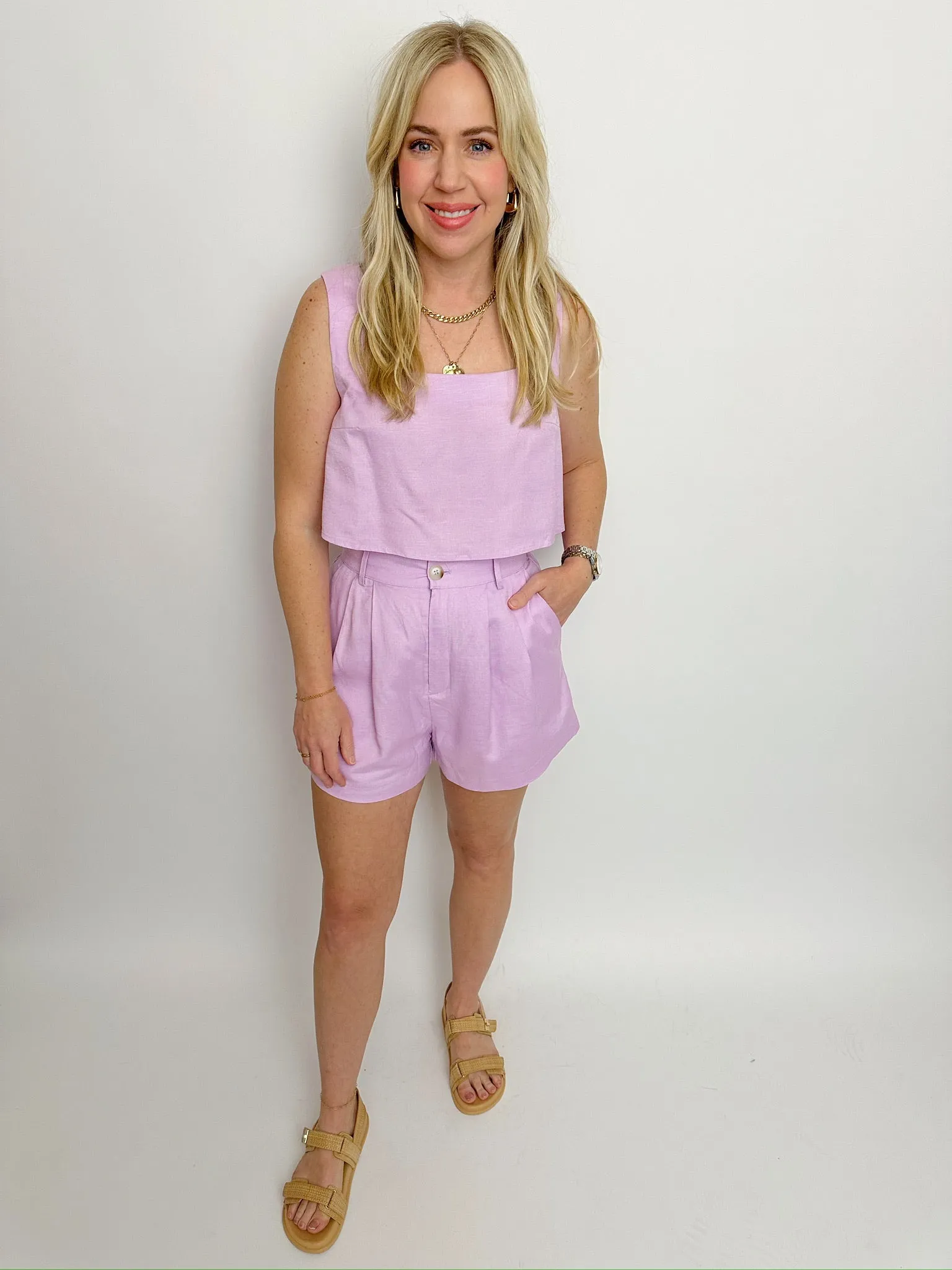 Super Crop Linen Tank sold by Mimosa product image thumbnail 3