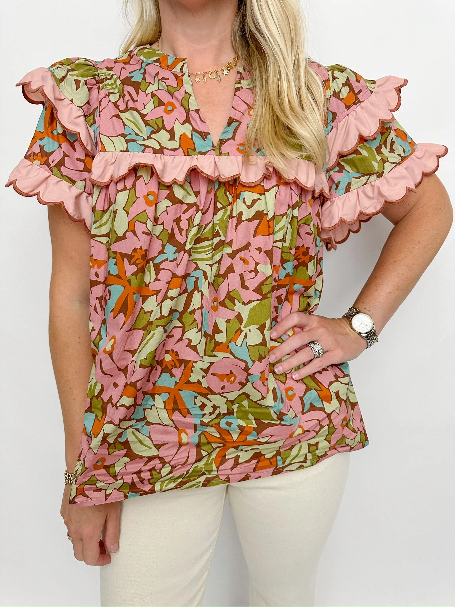 Rowan Scallop Sleeve Blouse sold by Mimosa product image thumbnail 2